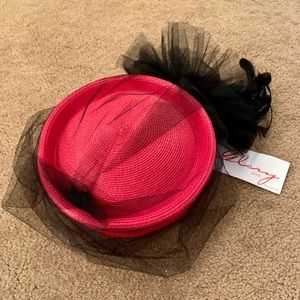 Beautiful red and black hat